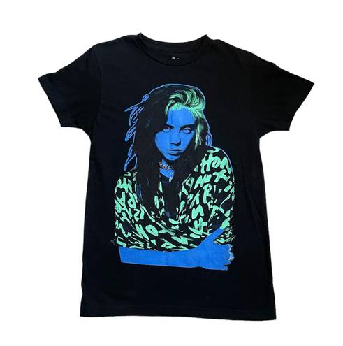 Billie Eilish green and blue neon graphic tee