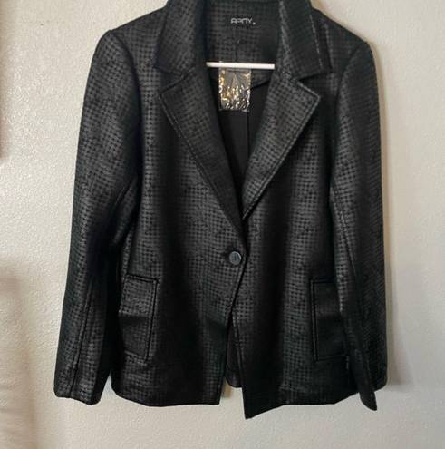 Houndstooth NWT APNY Vegan Leather Blazer  Black Size M