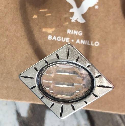 American Eagle  Outfitters Edgy crystal & silver mixed metals ring size 7