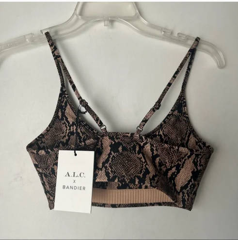 A.L.C. Bandier Scoop Neck Python Snakeskin Sports Bra XS NWT