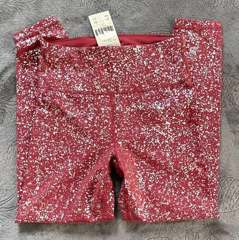 Sweaty Betty NWT  Pink Goddess 7/8 Leggings Activewear Women Size Small Foil