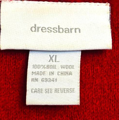 Dress Barn  Women’s XL Red Boiled Wool Short Swing Jacket • Single Button Closure