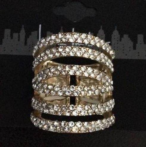 Nicole Miller New  6 Row Crystals Ring Adjustablele