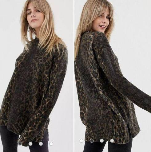 ALLSAINTS  Leopard Print Sweater $285 Oversized Mob Wife XS