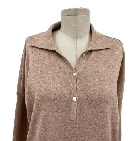 Tuckernuck  Clayton Knit Linen Polo Sweater Tencel Linen Tan Beige Size XS/S