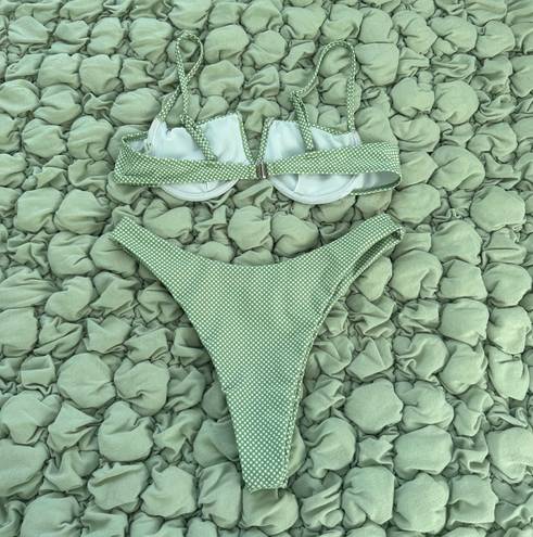 Green Polka Dot Bikini Set