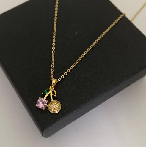 Cherry Necklace* College Graduation Gift* Dainty Cherry Charm Necklace*Cherry Chain*Birthday Gift* Gold