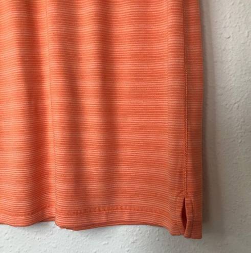 Talbots T By  Orange Striped Textured Terry Cloth Knee Length Shirt Dress Size S