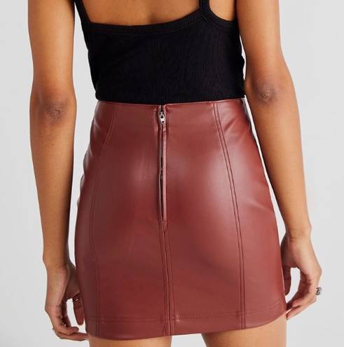 Free People Modern Femme Skirt Red Maroon