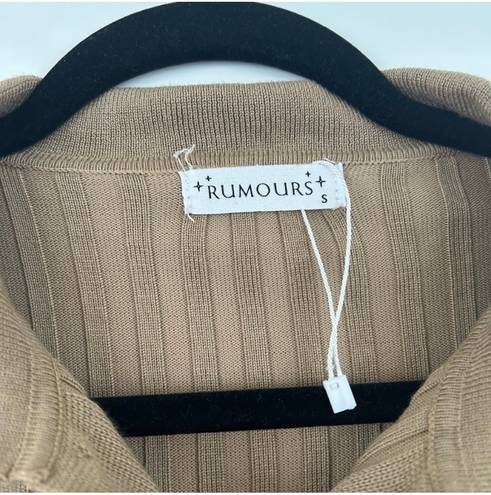 Rumor Boutique LF Rumours NYC Button Down Beige/Taupe Cardigan Small