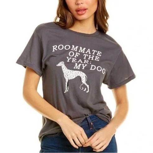 Wildfox 270-
Gray Roommate Of The Year Dog Graphic Small New Cotton Tee Shirt