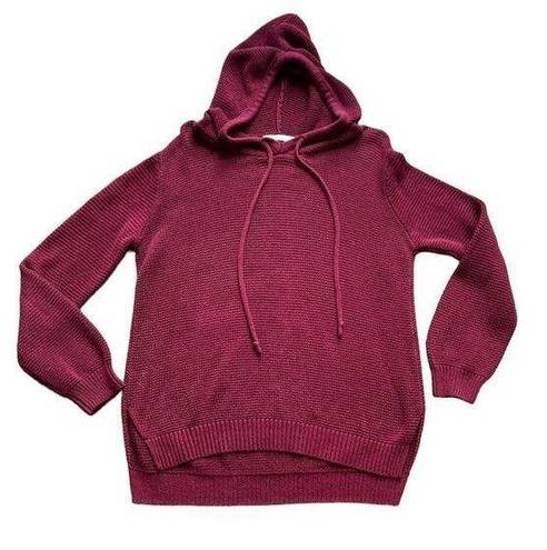 Harper  Lane Stitch Fix Knit Hoodie Sweater Burgundy Red Size Medium