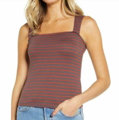 Articles of Society  Wide Strap Tank Red Stripe Square Neck Women's XS