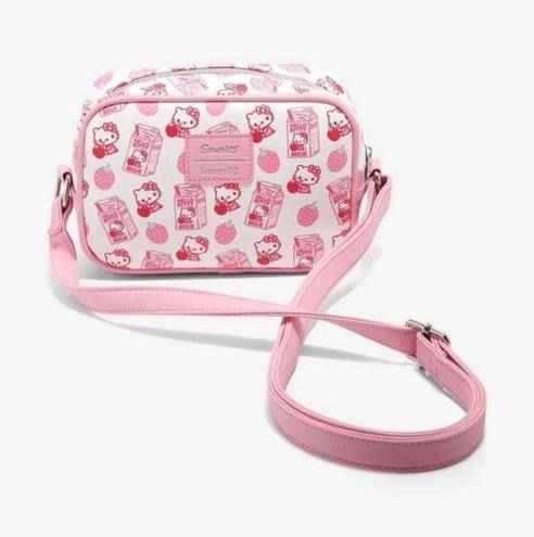 Sanrio New  Hello Kitty Loungefly pink kawaii strawberry milk mini crossbody bag