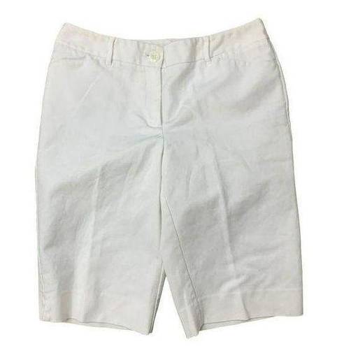 Chico's Chico’s Classic Signature Shorts White Mid Rise Bermuda Dress Stretch Size 0.5 S