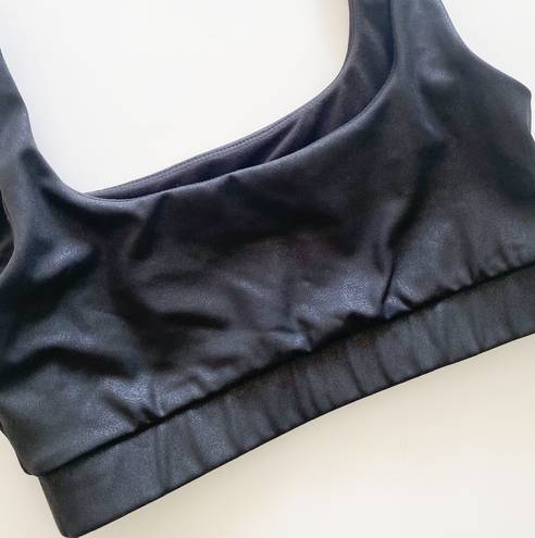 Strut this Revolve Jolie Square Neck Faux Leather Metallic Sports Bra