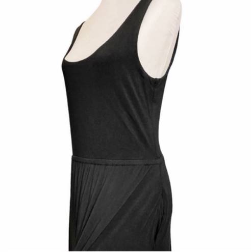 Jason Wu J  Scoop Neck Black Knit Ruffle Midi Dress With Pockets Small MSRP $65