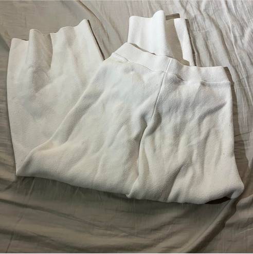 ZARA White  comfy wide leg pants