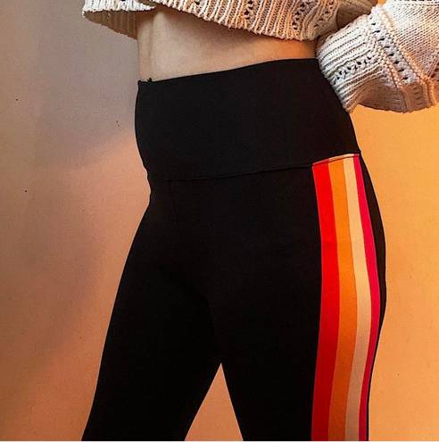 Lou & grey black leggings w/ colorful stripes |  | size small