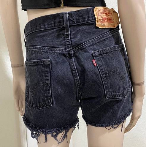 Levi’s 501 Black Denim Cutoff Shorts Waist 32