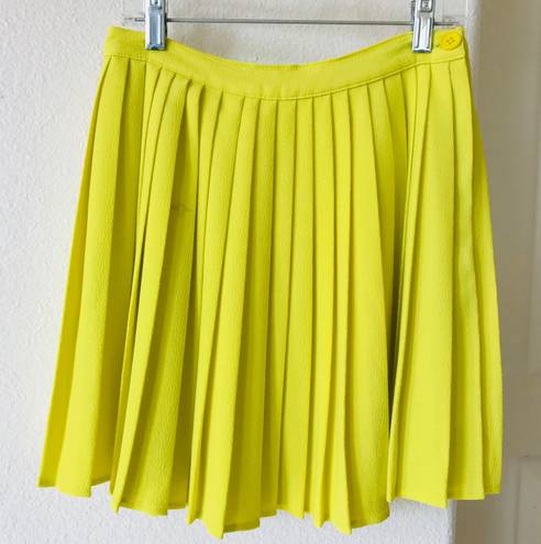 American Apparel Neon Yellow Tennis Skirt Size Small