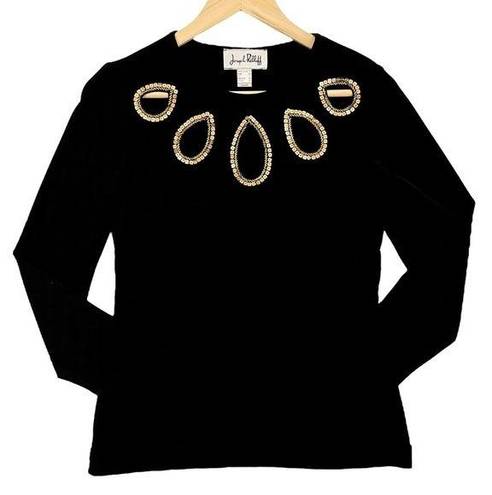 Joseph Ribkoff  Sequined Cutout Long Sleeve Top