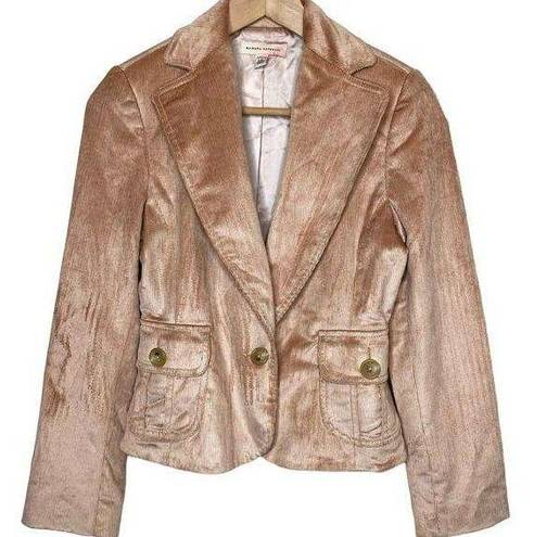 Banana Republic Vintage  Corduroy Blazer Cord Blush Rose Pink Single Button sz 4