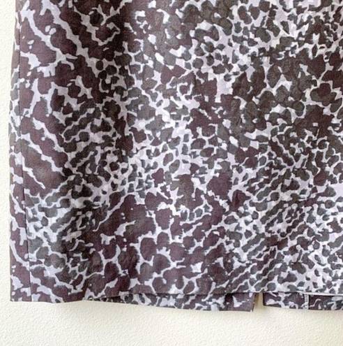The Loft NWOT Brown Reptile Snakeskin Print Silk Blend Pencil Skirt Pockets Size 6