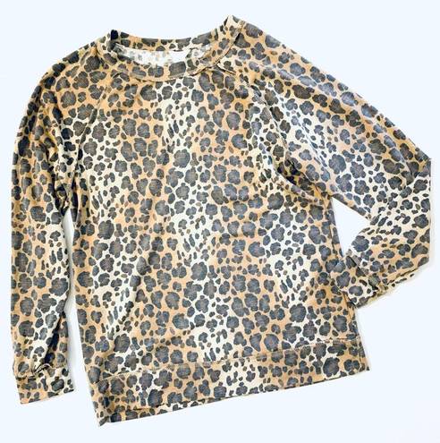 Caslon  Cozy Animal Print Leopard Sweatshirt M