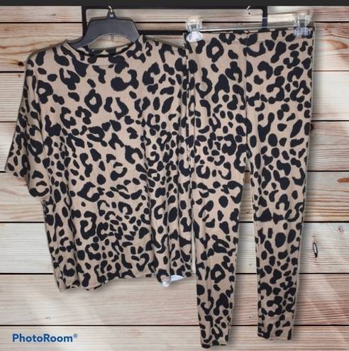 Day & Night  Cheetah print matching pajamas set 