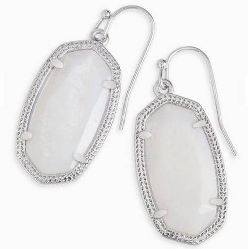 Kendra Scott  Dani White Pearl and Silver Drop Earrings