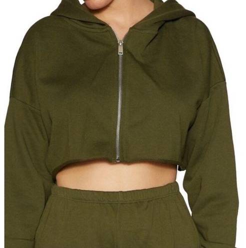 Naked Wardrobe cropped zip up hoodie sweatshirt