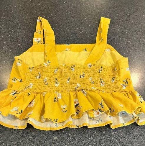 LA Hearts L.A. Hearts Yellow Daisy Print Top Size Medium