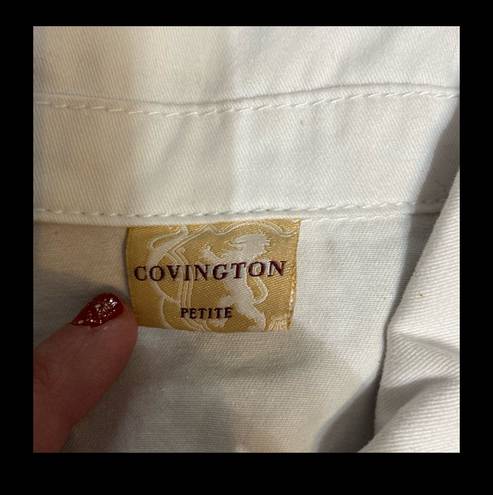 Covington longsleeves white jean jacket. Size Large