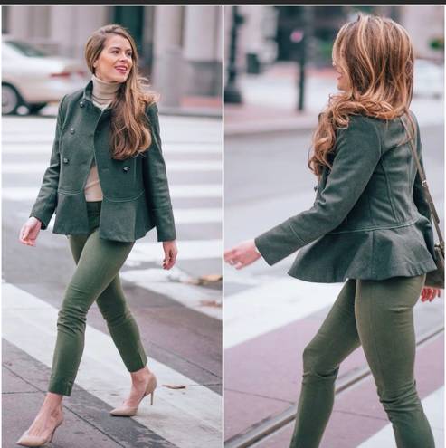 Banana Republic Italian Wool Peplum Military Jacket