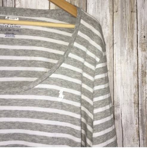 Polo Ralph Lauren Grey Striped Long Sleeve Tee