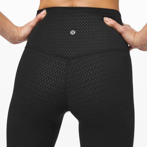 Lululemon black embossed align leggings 23”