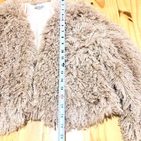 French Kiss Womens L Faux Furry jacket  Tan Long Sleeve