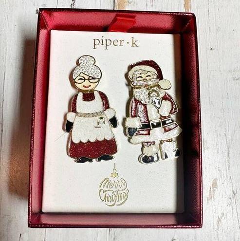 ma*rs Santa and  Claus Holiday Festive Christmas Earrings