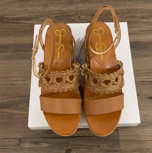 Jessica Simpson Brown Callri Wedge Sandals Size 10