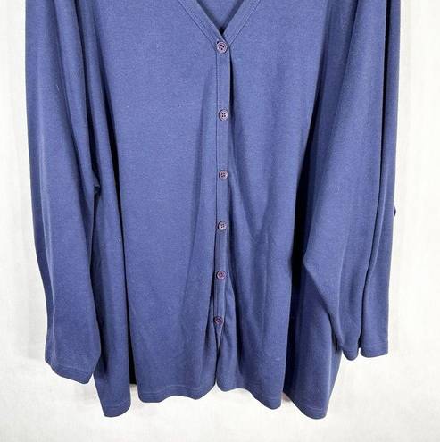 Only  Necessities Plus Size 5X Sweater Cardigan Button Down Blue Long Sleeve 313