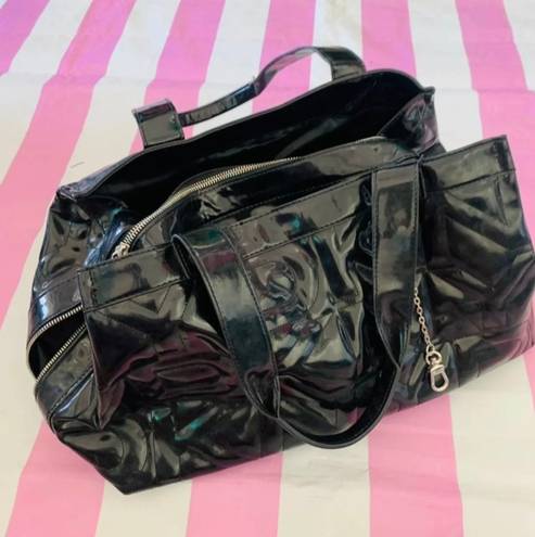 DKNY Patent Leather Quilted Duffle Bag