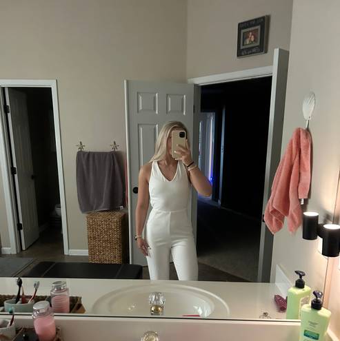 White Jumpsuit Open Back