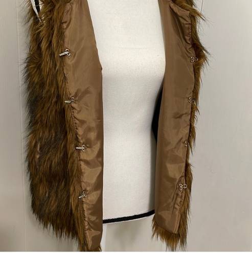 Poof ! Faux Fur Vest Brown M