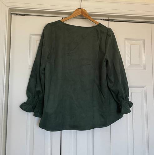 Tuckernuck  Green Suede Blouse