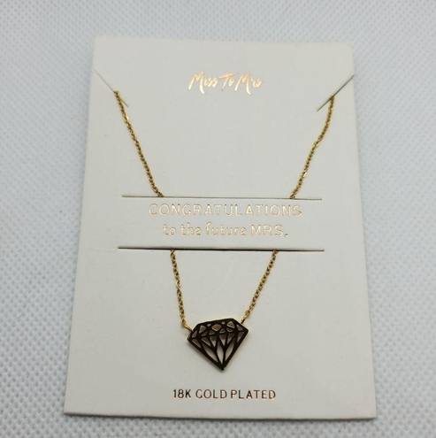 ma*rs Miss To  18K Gold Plated Diamond Shaped Necklace