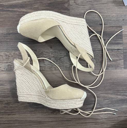 Jessica Simpson ZILKIO Beige Espadrille Wedge Sandal Size 10