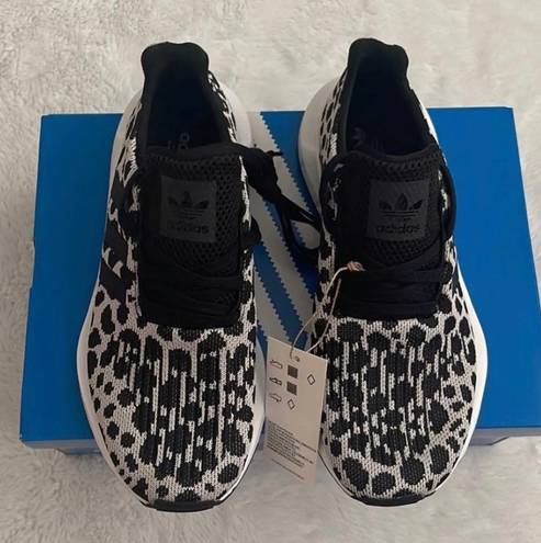 Adidas Swift Run Leopard-Print Shoe, Size: 9