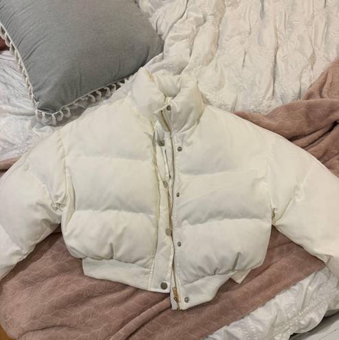 White Puffer Coat Size XS