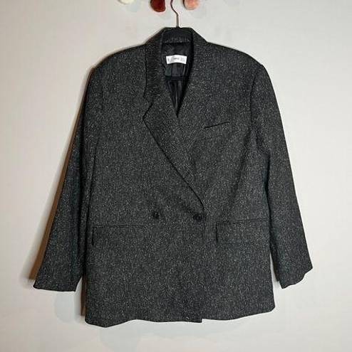 Mango MNG charcoal double button blazer jacket